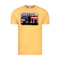 Vintage Mustard Freedom 4th of july Vintage Tee - CowGirlArtShop