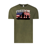 Vintage Olive Freedom 4th of july Vintage Tee - CowGirlArtShop