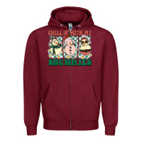Burgundy Chillin with my Snowmies Zipper Hoodie - BarkalooDesign