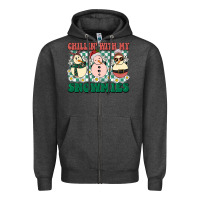 Charcoal Heather Chillin with my Snowmies Zipper Hoodie - BarkalooDesign