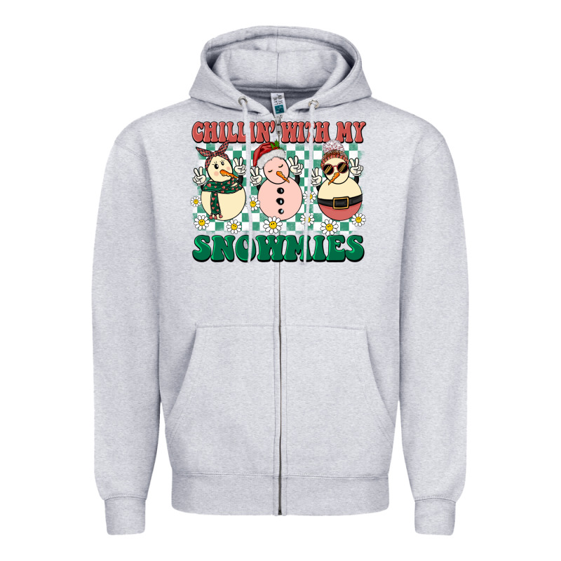 Chillin With My Snowmies Zipper Hoodie by BarkalooDesign | Teevron