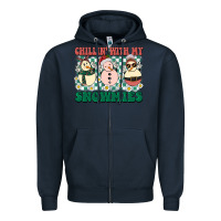 Navy Chillin with my Snowmies Zipper Hoodie - BarkalooDesign