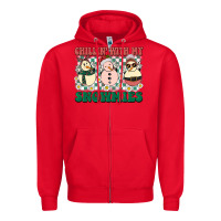Red Chillin with my Snowmies Zipper Hoodie - BarkalooDesign