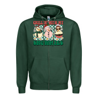 Sports Green Chillin with my Snowmies Zipper Hoodie - BarkalooDesign