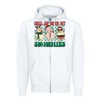White Chillin with my Snowmies Zipper Hoodie - BarkalooDesign