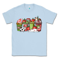 Dusty Blue Cow and strawberry coffee cups Classic Tee - HowdyJamesFarm