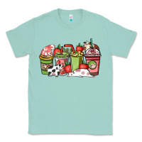Seafoam Cow and strawberry coffee cups Classic Tee - HowdyJamesFarm