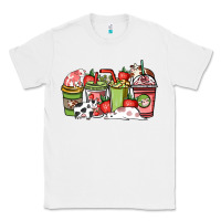 White Cow and strawberry coffee cups Classic Tee - HowdyJamesFarm