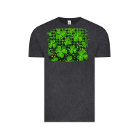 Vintage Black st patrick's day shamrock and plaid distressed background Vintage Tee - RanaPortraitStore