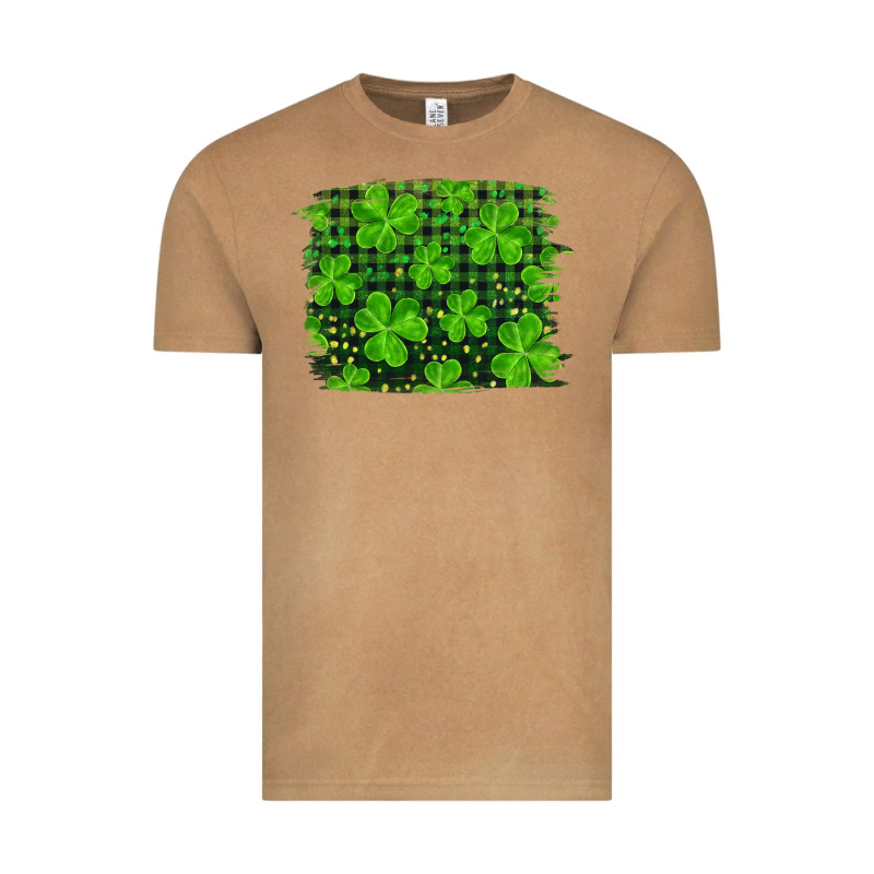 St Patrick's Day Shamrock And Plaid Distressed Background Vintage Tee by RanaPortraitStore | Teevron