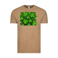 Vintage Coffee st patrick's day shamrock and plaid distressed background Vintage Tee - RanaPortraitStore