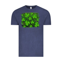 Vintage Denim st patrick's day shamrock and plaid distressed background Vintage Tee - RanaPortraitStore