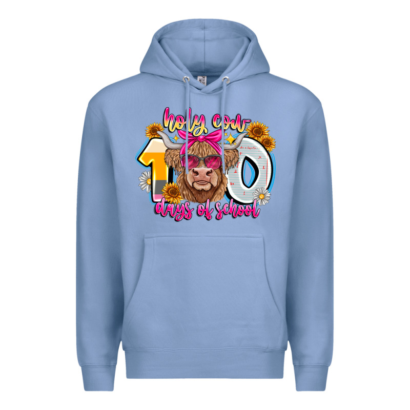Holy Cow 100 Days Of School Premium Hoodie by CowhideDigitalArt | Teevron