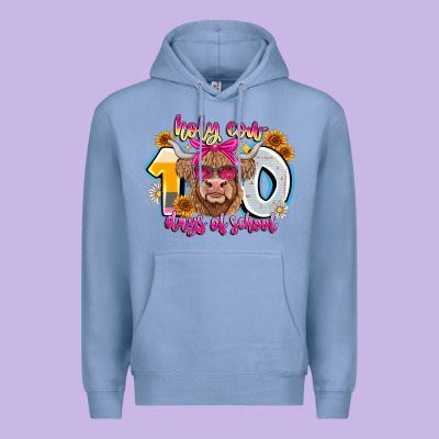 Holy Cow 100 Days Of School Premium Hoodie Designed By Cowhidedigitalart