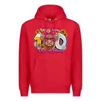 Red Holy Cow 100 Days Of School Premium Hoodie - CowhideDigitalArt