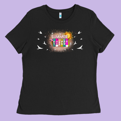 Summer Vibes With Birds Ladies Tee Designed By Tumblerdesignbyshophia
