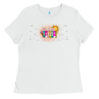 White summer vibes with birds Ladies Tee - TumblerDesignByShophia