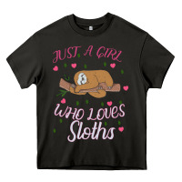 Asphalt Just A Girl Who Lowes Sloths Heavy Core Tee - Bettercallsaul