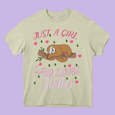 Just A Girl Who Lowes Sloths Heavy Core Tee Designed By Bettercallsaul
