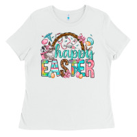 White Happy Easter Nurse Easter Day Ladies Tee - HowdyJamesFarm