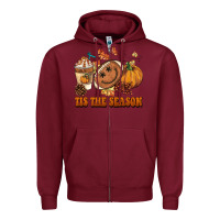 Burgundy tis the season football Zipper Hoodie - BarkalooDesign