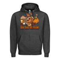 Charcoal Heather tis the season football Zipper Hoodie - BarkalooDesign