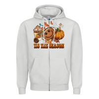Dove Grey tis the season football Zipper Hoodie - BarkalooDesign