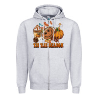 Heather Grey tis the season football Zipper Hoodie - BarkalooDesign