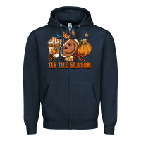 Navy tis the season football Zipper Hoodie - BarkalooDesign