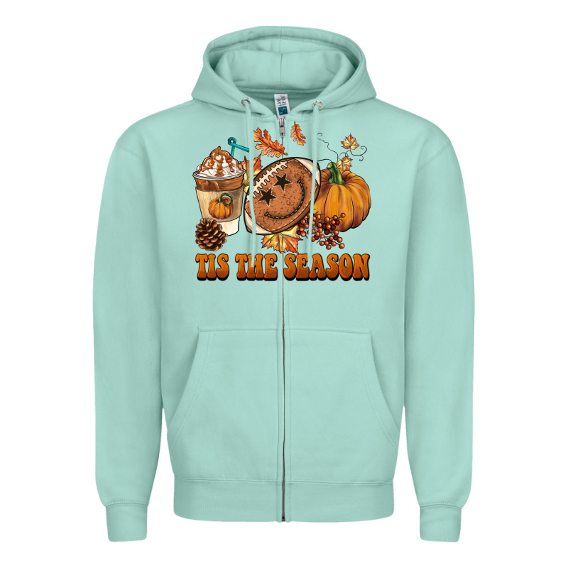 Tis The Season Football Zipper Hoodie by BarkalooDesign | Teevron