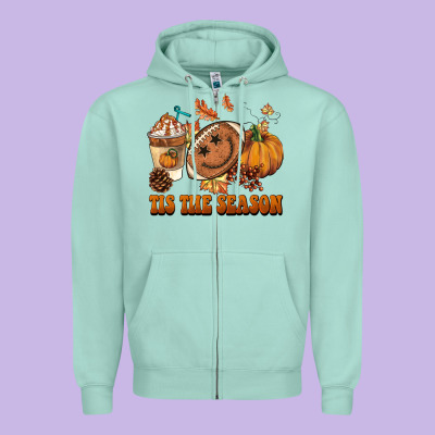 Tis The Season Football Zipper Hoodie Designed By Barkaloodesign