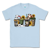 Dusty Blue Cowhide coffee cups Classic Tee - HowdyJamesFarm