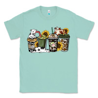 Seafoam Cowhide coffee cups Classic Tee - HowdyJamesFarm