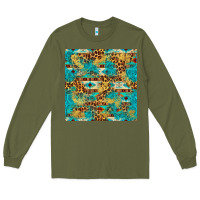 Army Green western aztec leopard glitter seamless pattern Long Sleeve Tee - FaDigitalArtStudio