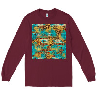 Burgundy western aztec leopard glitter seamless pattern Long Sleeve Tee - FaDigitalArtStudio