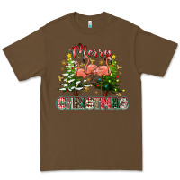 Cacao Merry Christmas flamingo Premium Tee - texasbilliewilder
