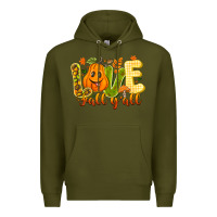Army Green Love Fall Y'all Premium Hoodie - CowhideDigitalArt