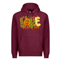 Burgundy Love Fall Y'all Premium Hoodie - CowhideDigitalArt
