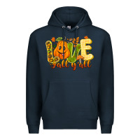 Navy Love Fall Y'all Premium Hoodie - CowhideDigitalArt