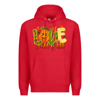 Red Love Fall Y'all Premium Hoodie - CowhideDigitalArt