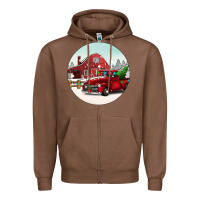 Chestnut Christmas farm Christmas Zipper Hoodie - BarkalooDesign