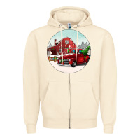 Sandshell Christmas farm Christmas Zipper Hoodie - BarkalooDesign