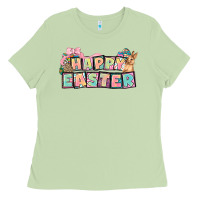 Matcha Happy Easter plate letters Easter Day Ladies Tee - HowdyJamesFarm