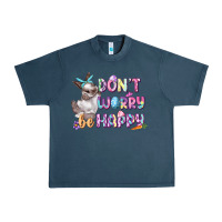 Midnight Navy Don't worry be happy Easter Urban Heavy Tee - CowGirlArtShop