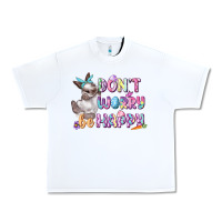 White Don't worry be happy Easter Urban Heavy Tee - CowGirlArtShop
