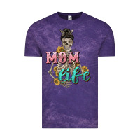 Cloud Purple Mom life with skull Mother's Day Vintage Tee - CowGirlArtShop