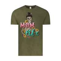 Vintage Olive Mom life with skull Mother's Day Vintage Tee - CowGirlArtShop