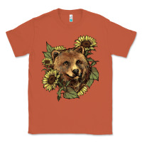 Copper Bear head sunflower Classic Tee - HowdyJamesFarm