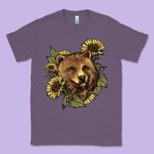 Bear Head Sunflower Classic Tee Designed By Howdyjamesfarm