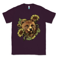 Plum Bear head sunflower Classic Tee - HowdyJamesFarm